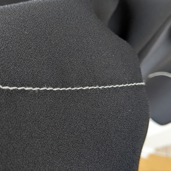 ZARA wide leg pants black with white stich details size Medium 2023/878 T3 - Picture 9 of 11